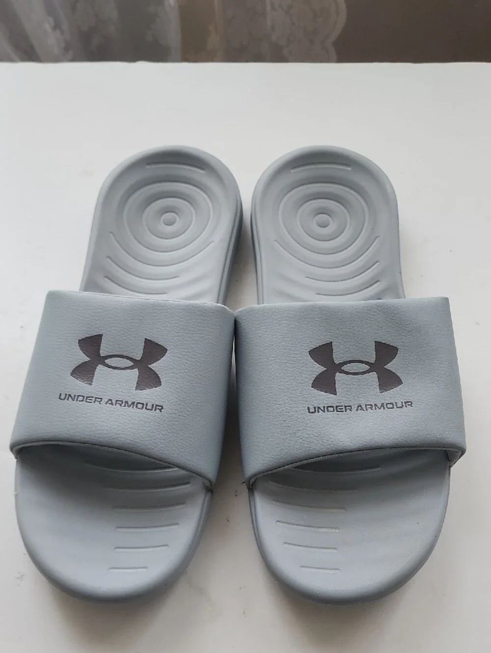 Under Armour Light Gray Logo Slide Sandals